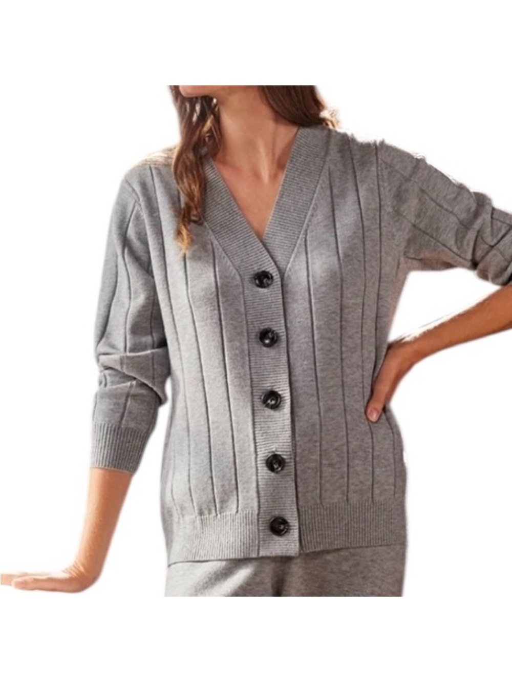 Lake Vesper V Neck Button Front Cardigan Sweater XS